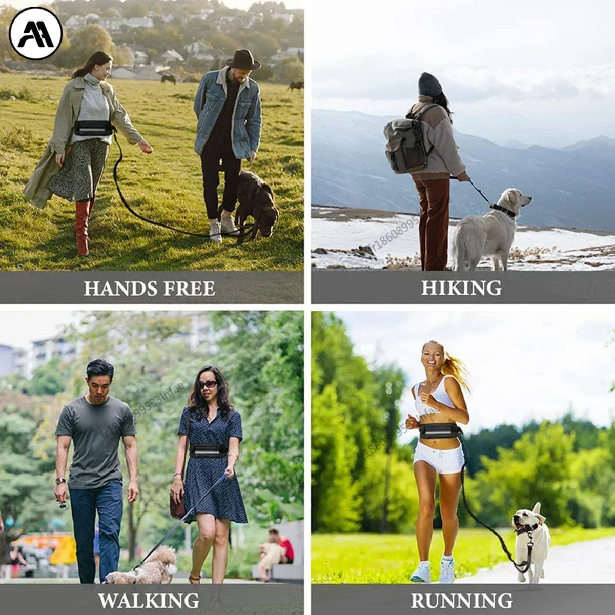 Handsfree hondenriem – inclusief heuptasje & intrekbare lijn